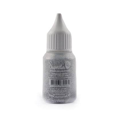 Sparkling glitter iridescent silver